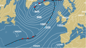 High pressure builds in later this weekend settling the weather down once more.