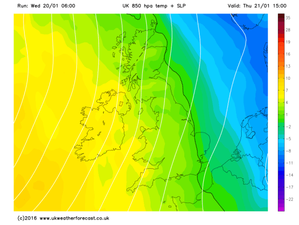 Milder air pushing out the colder air
