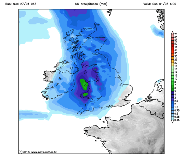 Rain arrives into Sunday