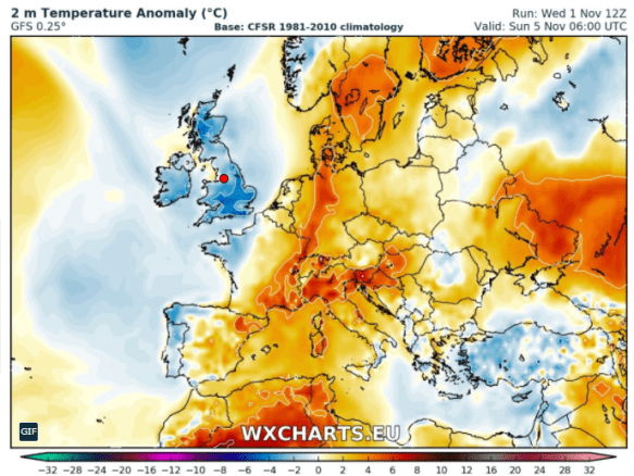 Colder than average this weekend