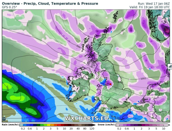 Snow showers on Friday