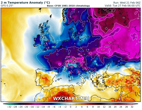 7 degrees below average