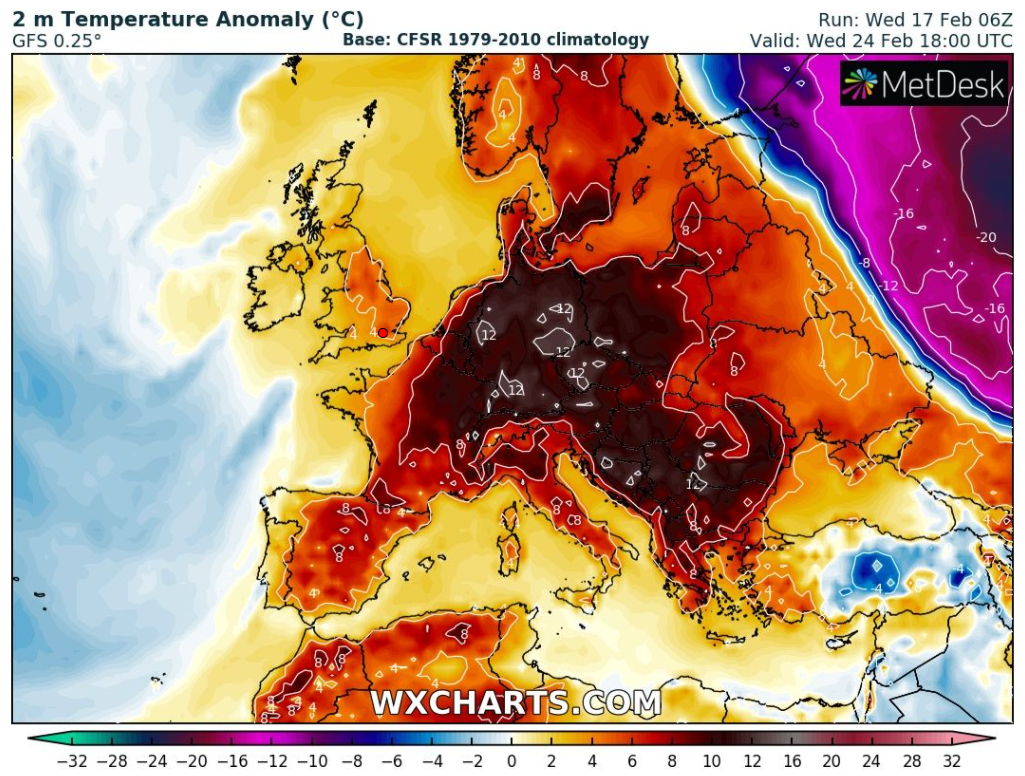 Continuing mild Thursday 18th February 2021 Sunday 21st February